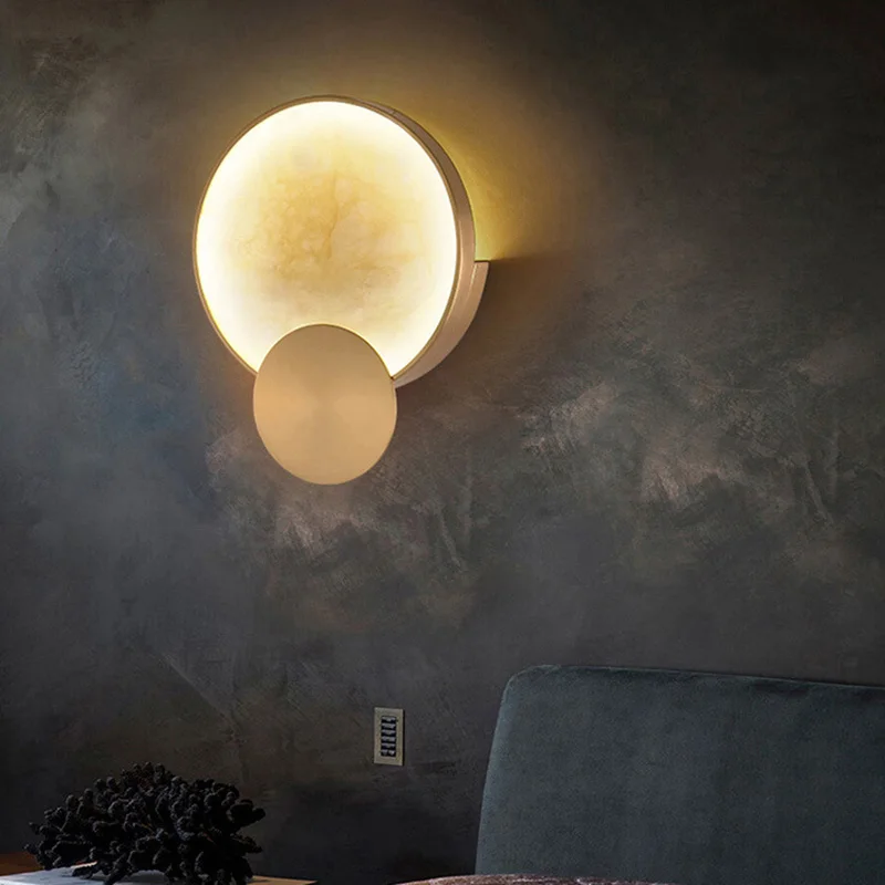 Led Wall Lamp Wall Sconces Light Wall Lamp Round Marble Wall Lamp