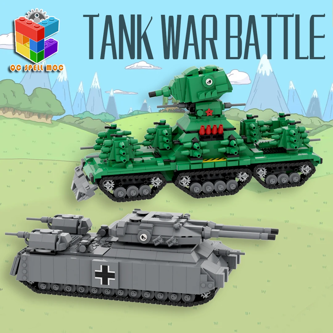 MOC P1000 Super Tank Landcruiser Building Blocks WW2 Military