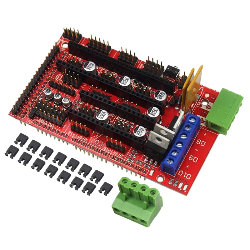 

RAMPS 1.4 Control Board Panel Part Motherboard 3D Printers Parts Shield Red Black Controls Ramps 1.4 Board Accessories