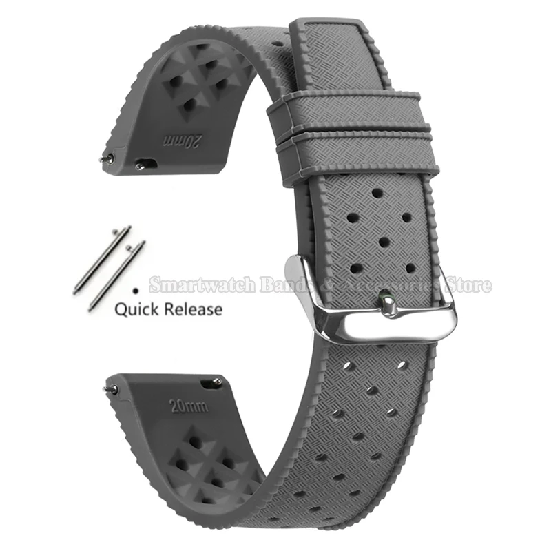 Premium Tropic Silicone Quick Release Watch Strap - Durable Rubber Bracelet Replacement