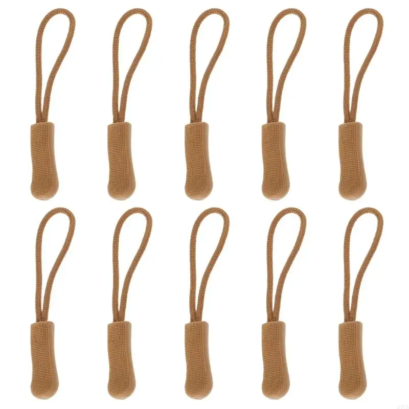 34YA 10pcs Zipper Pull Puller End Fit Rope Tag Replacement Clip Broken Buckle Fixer