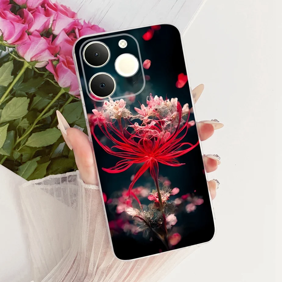 Luxury Lotus Painted Soft Silicone Case - Elegant Protective Cover