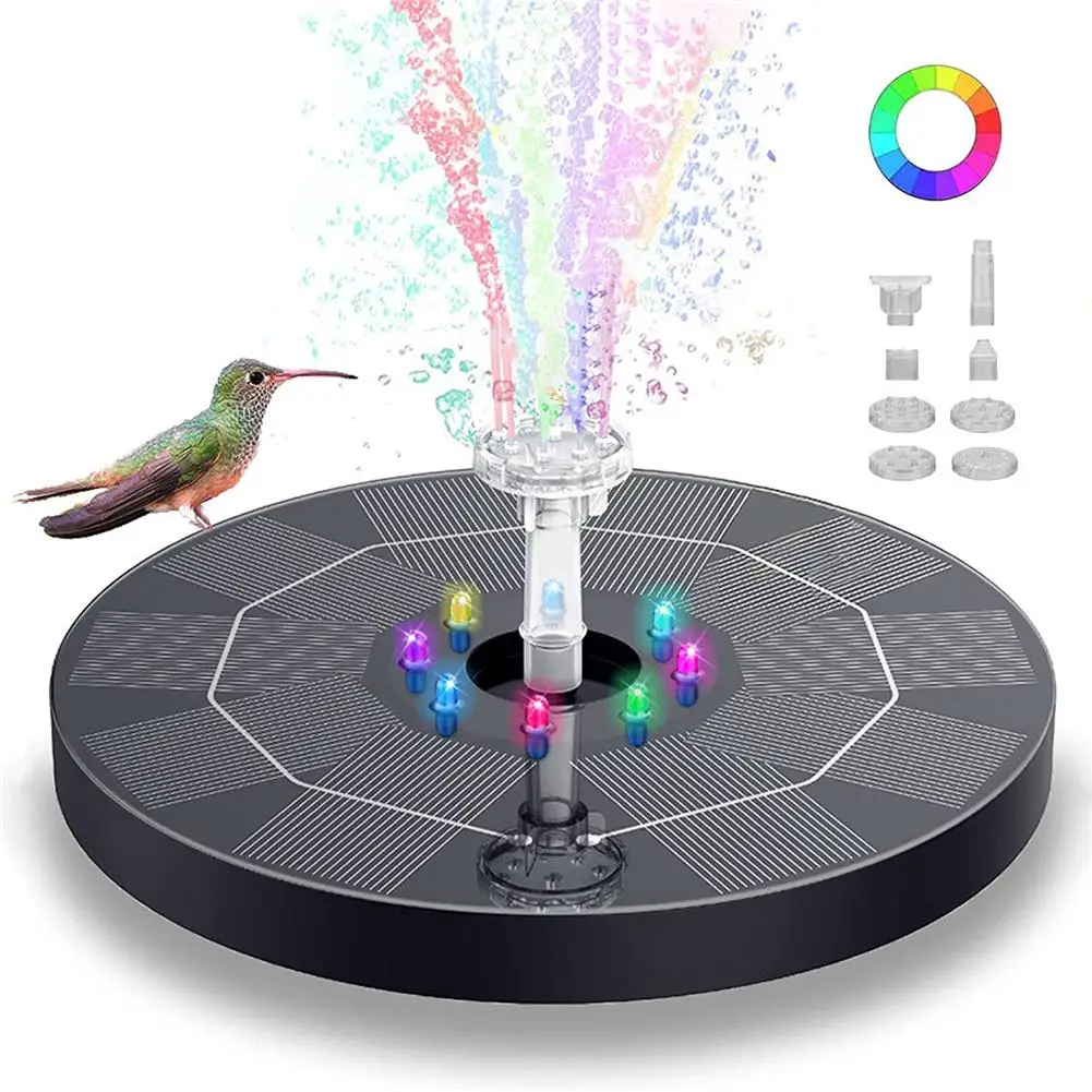 

YOUZI ABS 3w LED Solar Fountain 1500mah Solar Battery Fountain With 6 Nozzles Garden Pond Fountain Pump