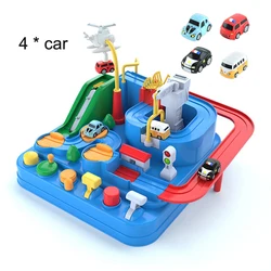 Race Track Adventure: Interactive Educational Toy Set (A - blue - 4 - car)
