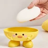 Soap Dish With Drain Duck Shape Bathroom Drain Soap Storage Container 3