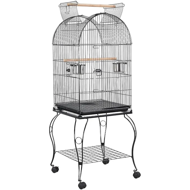 

59-inch Dome Open Top Large Medium Parrot Bird Cage On Stand for Sun Parakeets Conures Quaker Parrot Rolling Cockatiel Bird Cage
