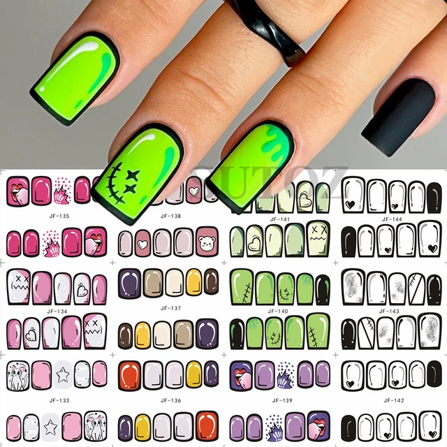 5 Sheets/lot Neon Fireworks Nail Stickers 3d Fluorescent Nail Art Design  Summer Self Adhesive Water Transfer Decals Foil Tips - Stickers & Decals -  AliExpress