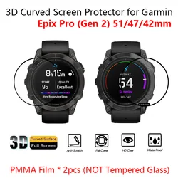 Premium 2 - Pack 3D Curved HD Full Screen Protectors - Epix Pro Gen 2 47mm