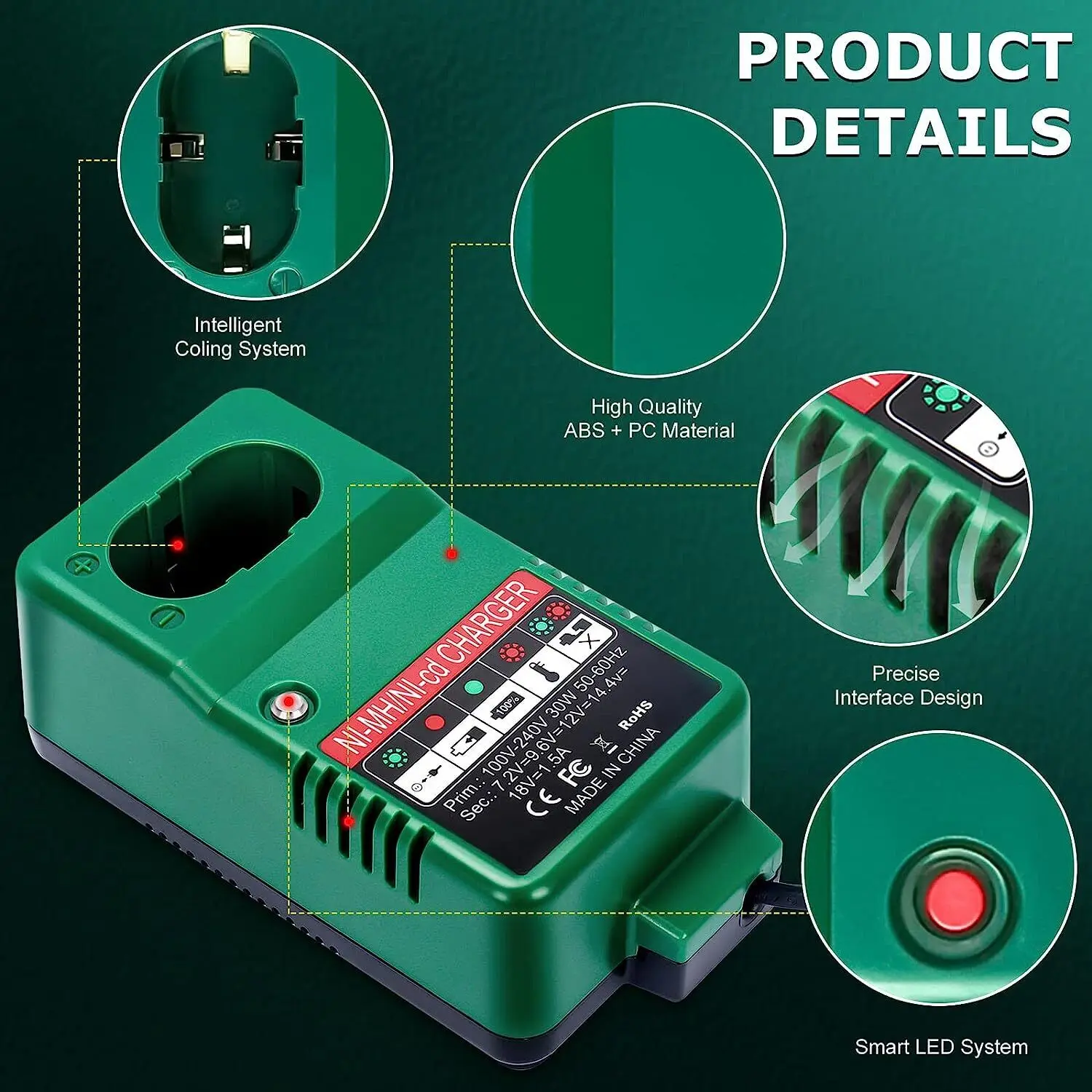 Makita 7.2V 9.6V 12V 14.4V 18V 배터리 전기 드릴 스크루 드라이버 액세서리 DC1414 충전기 1.5A 용 NI-CD NI-MH 배터리 충전기