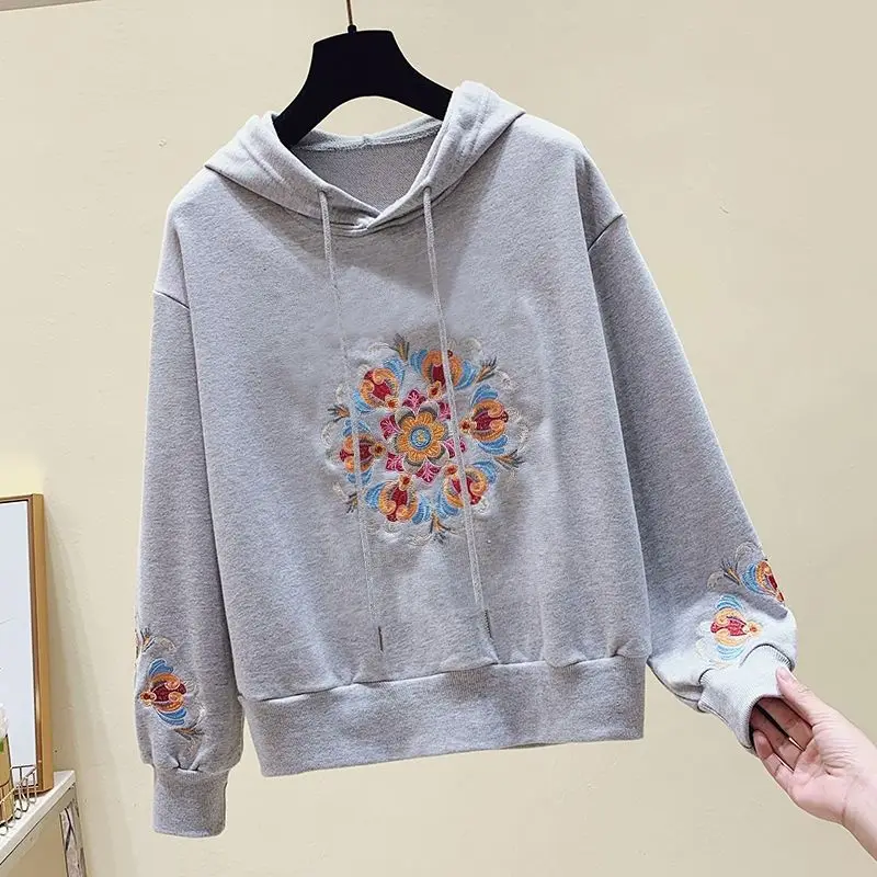 2024 Spring Elegant Fashion Harajuku Slim Fit Female Clothes Loose Casual All Match Outerwear Insert Long Sleeve Hooded Hoodie