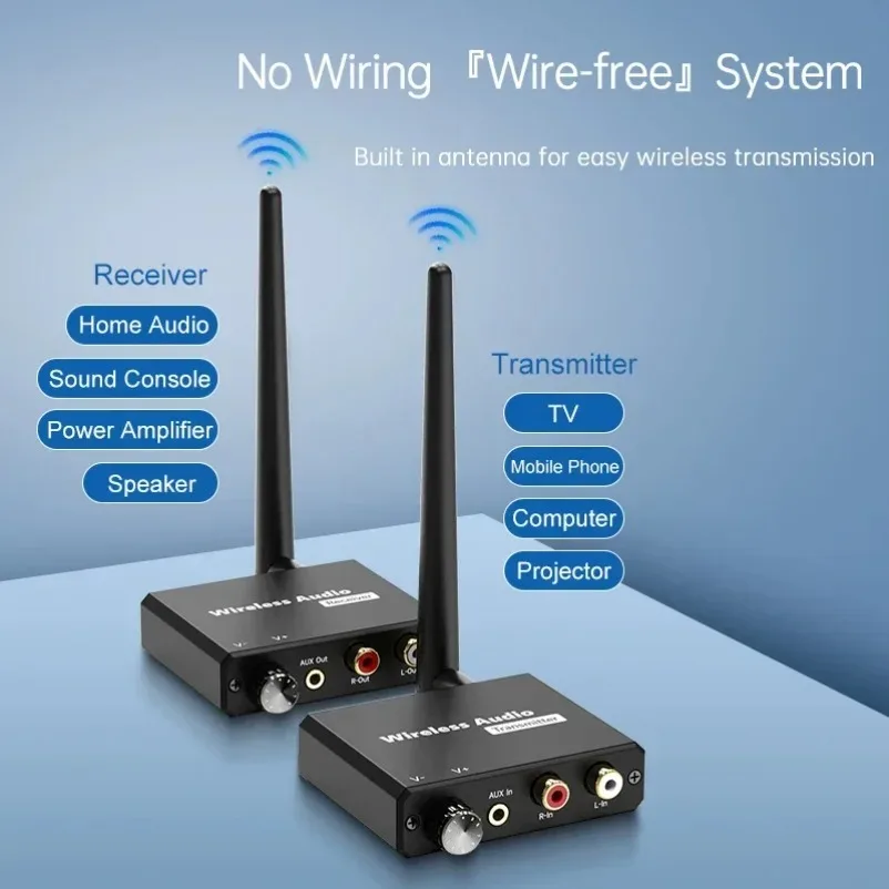 50M 2.4G Wireless Audio Transmitter Receiver 3.5mm RCA Converter