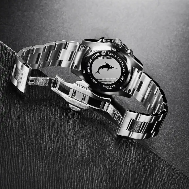 Male Wristwatch Stainless Steel Quartz Panda Chronograph Watch Sport Business Sapphire Glass Top Brand Luxury Clock Men Watch