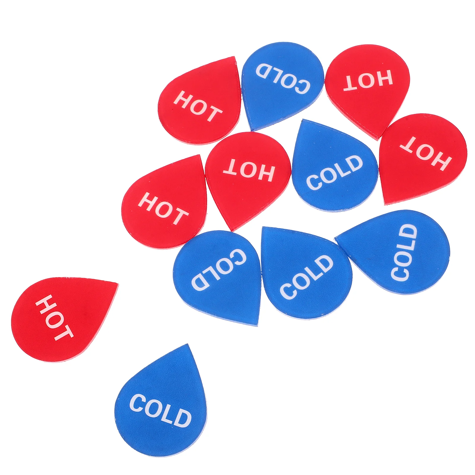 Cold Hot Water Labels Stickers Taps Faucet Heater Signs Shower Bathrooms Square Water Sticker Signs Traffic Signal 6 Pairs