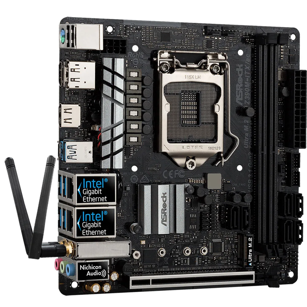 

Б/у Материнская плата Asrock Z390M-ITX/ac LGA1151 2x DDR4 64G SATA3 6Gb/s, беспроводная LAN Wi-Fi ITX Z390M M.2 NVMe