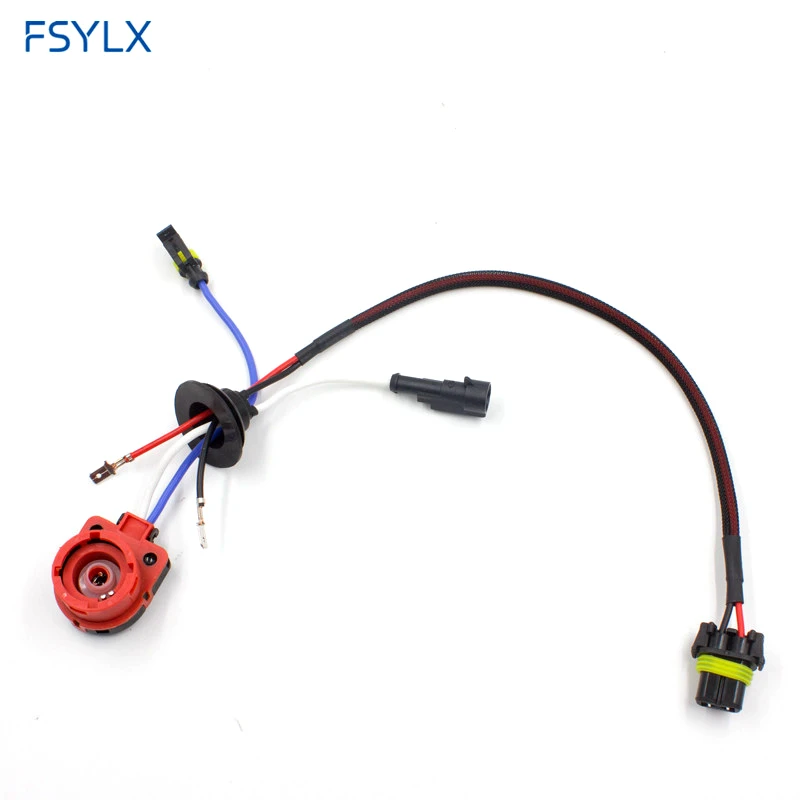 Auto car D2 D2C D2S D2R AMP socket connector power cable HID ballast bulb HID XENON wire harness D4 D2 adaptor headlight adapter harness car plug connector wire car wiring harness