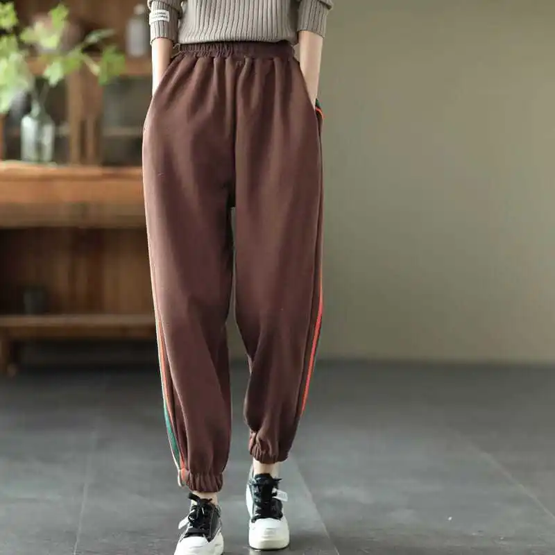 Women's Autumn Winter New Fashion Elegant High Waist Solid Color Versatile Casual Western Commuting Comfortable Popular Pants
