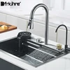 Dark Grey Nano Kitchen Sink Above Mount Washing Basin Chopping Board 304 Stainless Steel Single Grey Kitchen Sink Kitchen Faucet 1