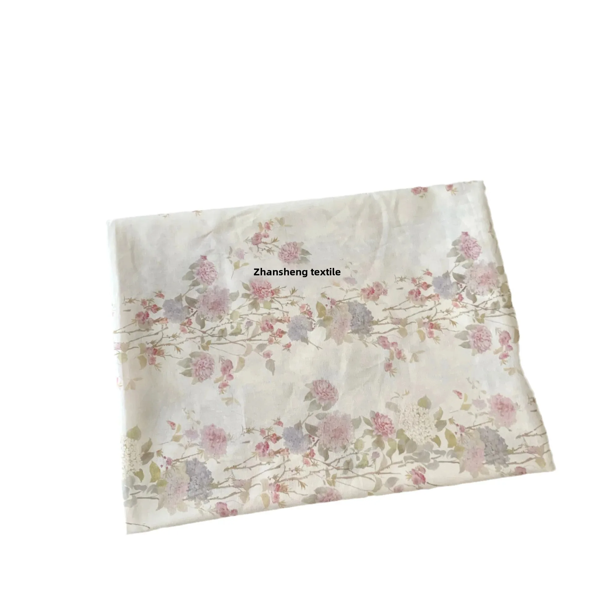 Pure Cotton Digital Print Fabric Cute Pink Striped Floral Korean Style Children's And Women's Dresses Clothing Accessories