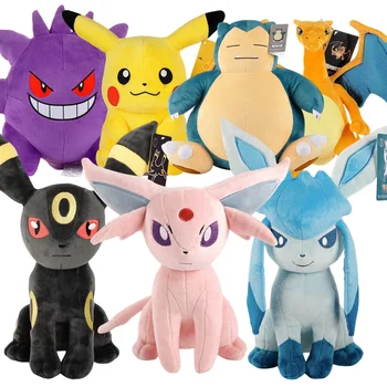 POKEMON Original Cute Pikachu Genuine Plush Toy Doll Gengar Snorlax Espeon Umbreon Charizard Kawaii Cartoon Plush Kids Gift 1