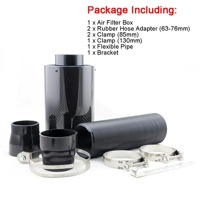 Filtro Aria Sportivo In Fibra Di Carbonio - Kit Aspirazione Aria Fredda Per Auto - Foto 8