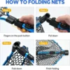 Goture Fishing Landing Net Aluminium Alloy Telescopic Fishing Net Small Mesh Trout Folding Portable Hand Net Fishing Tools 5