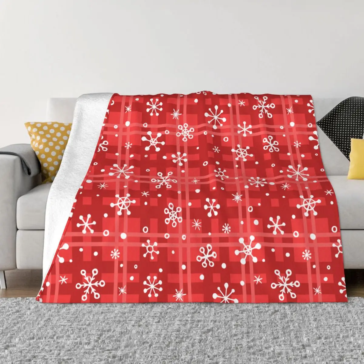 

Snowflake Christmas Holiday Blanket Velvet Printed Happy New Year Multifunction Throw Blankets for Bedding Car Plush Thin Quilt