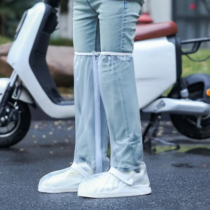 High-Tube Waterproof Outdoor Rain Shoe Covers For Adult Students and Rider Rainproof Non-Slip Wear-Resistant Long-Tube Foot Covers