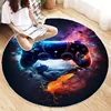 Neon Boy Games Round Carpet Vintage Design Print Living Room Bedroom Cute Washable Home Bedroom Rug Aesthetics Mat Decoration 3