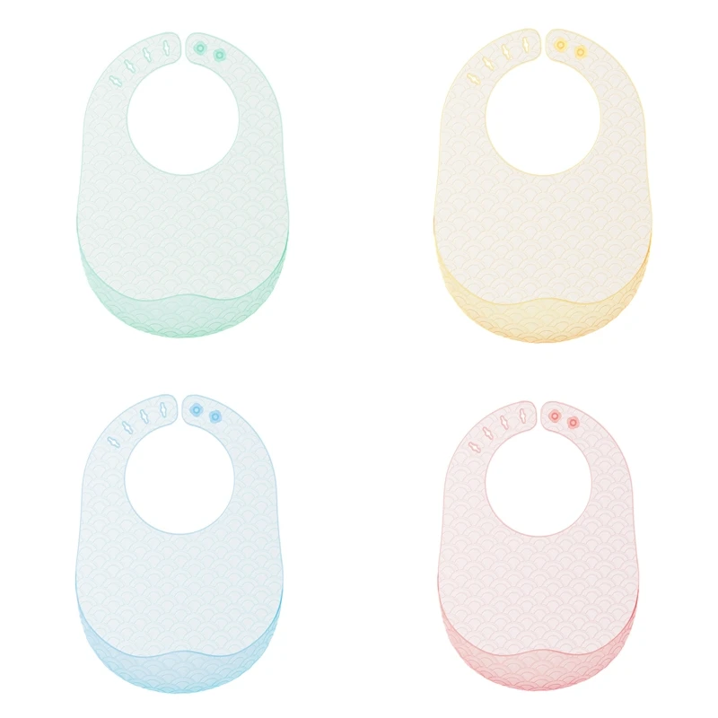 Silicone Baby Bibs Easily Wipe Clean Waterproof Infant Bibs Comfortable Bib Keeps off Adjustable Fit Feeding Bibs kissteether new 1pcs printed carton silicone bib waterproof baby feeding newborn cartoon aprons adjustable baby bibs burp cloth