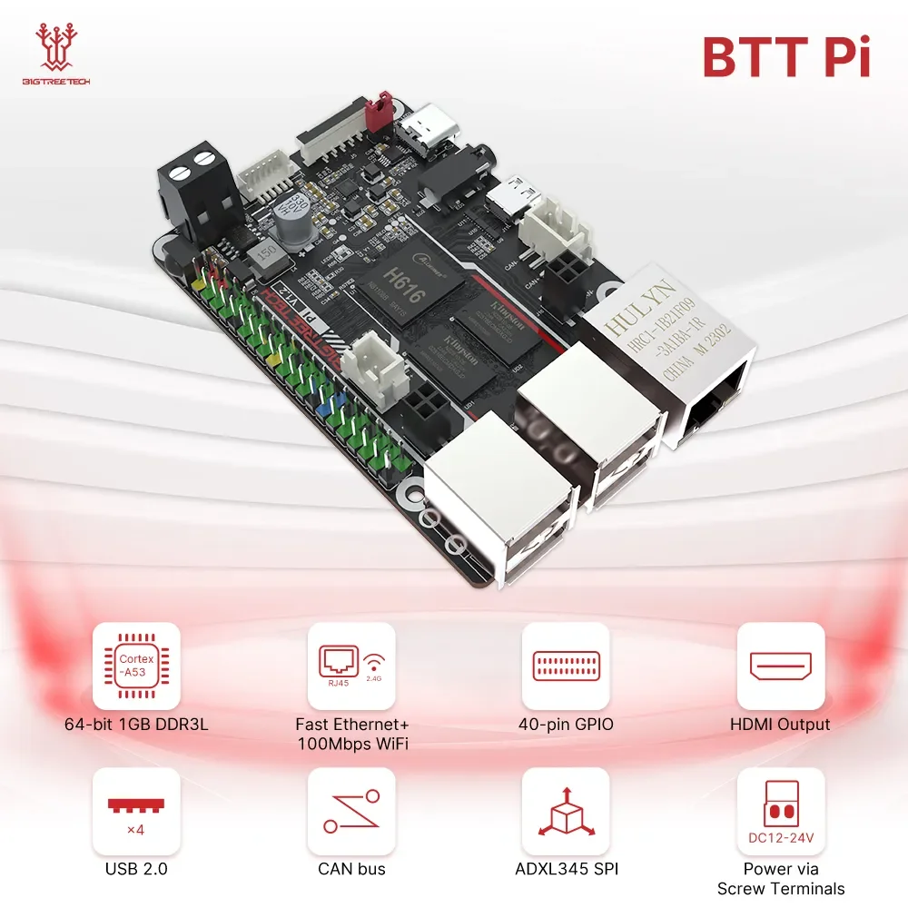 Placa Bigtreetech-btt pi V1.2 64 Bits Quad Core Cortex-a53 Arm vs Framboesa pi Laranja pi Pi4b Mais Cb1 Atualização para Impressora 3d Klipper
