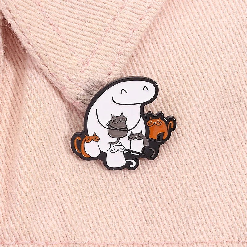 Lustige vereinfachte Figuren Flork Meme mit Bier Blume Emaille Pins süße Geste Liebe Broschen Revers Abzeichen Schmuck Geschenk für Freunde – Detail 16