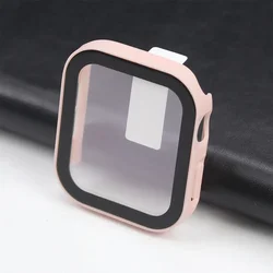 Premium Waterproof Tempered Glass Screen Protector Case for Series 9 - 7 - 8 45mm (Matte pink 07)