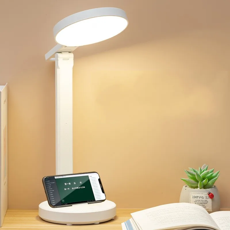 

3 Color Stepless Dimmable Foldable Chargeable Desk Lamp LED Touch Switch Table Bedside Reading Eye Protection Study Night Light