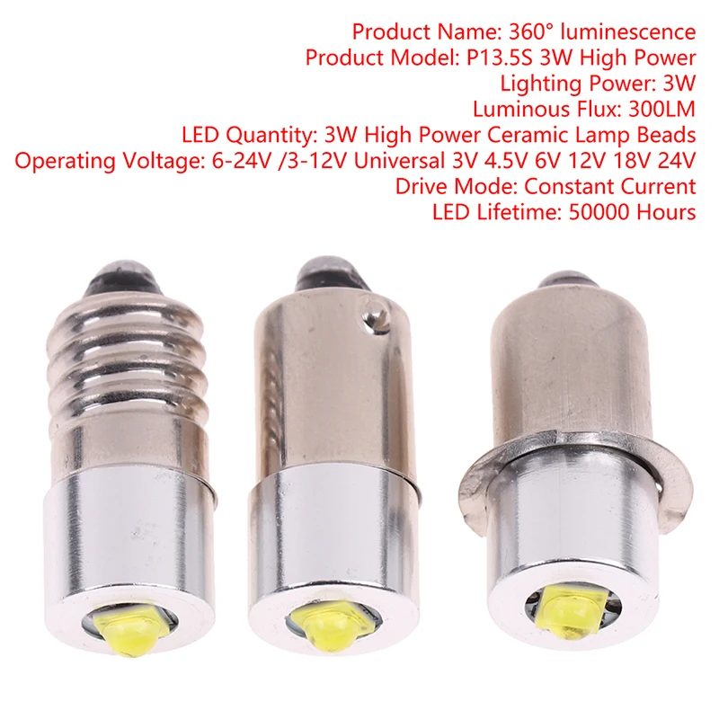 

P13.5S E10 BA9S High Power LED Flashlight Bulbs 1SMD Emergency Work Lamp Torches Accessories