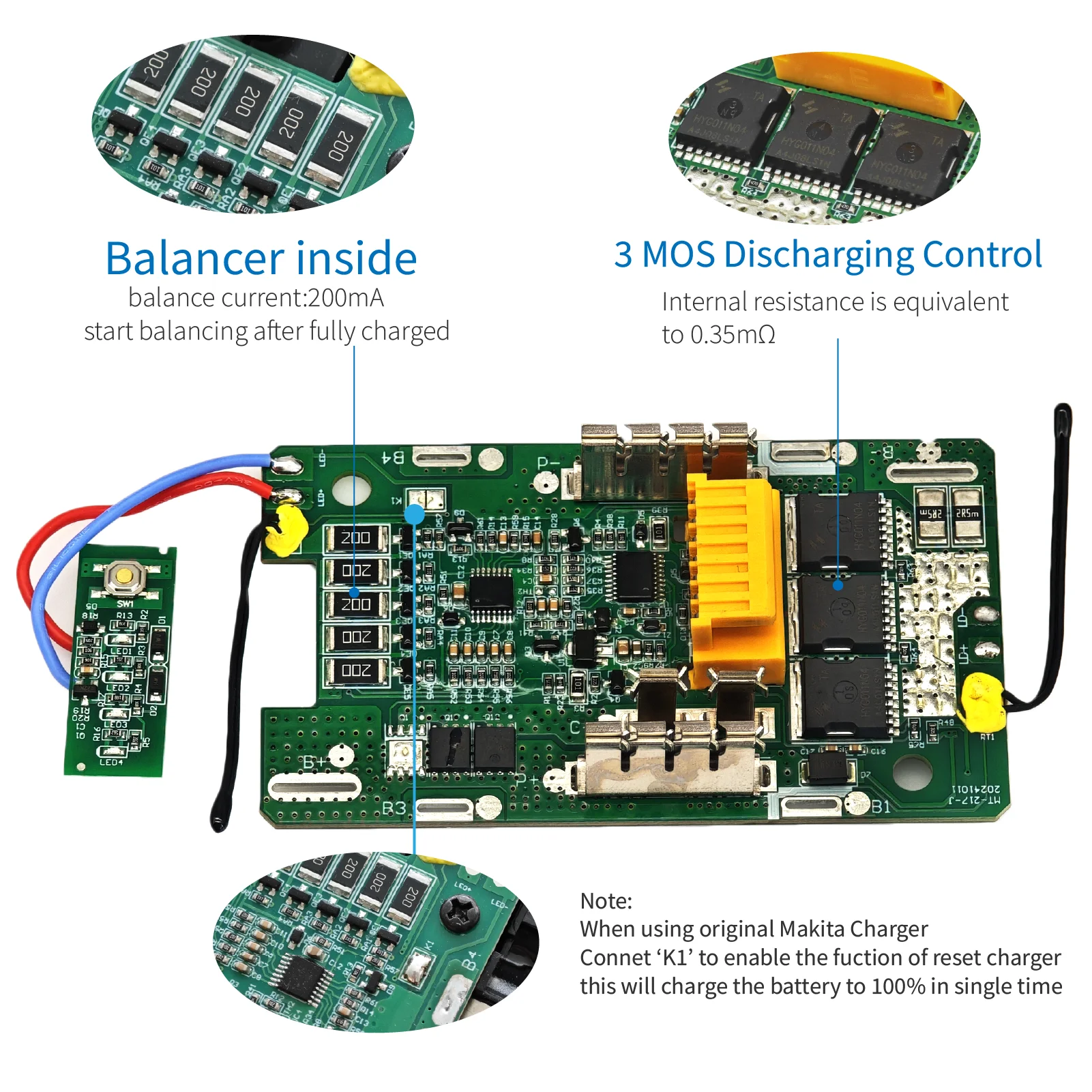 BL18120 バッテリーケース 15*21700 バランス機能付きマキタ 18V DIY