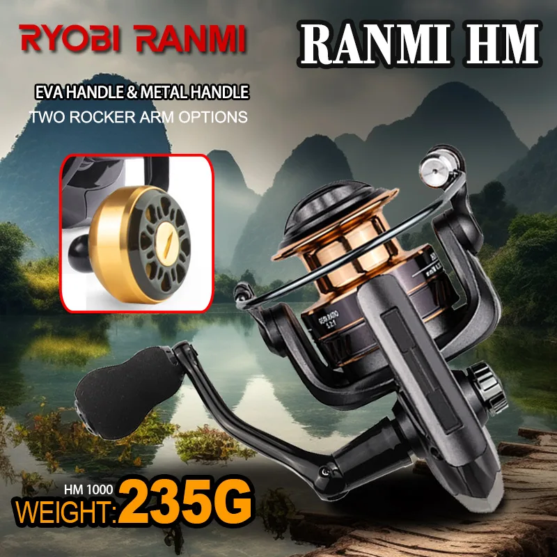 RYOBI RANMI HM Fishing Reel All Metal Spool 8KG Max Drag Stainless Steel  Handle Saltwater Freshwater Reels For Spinning Reel