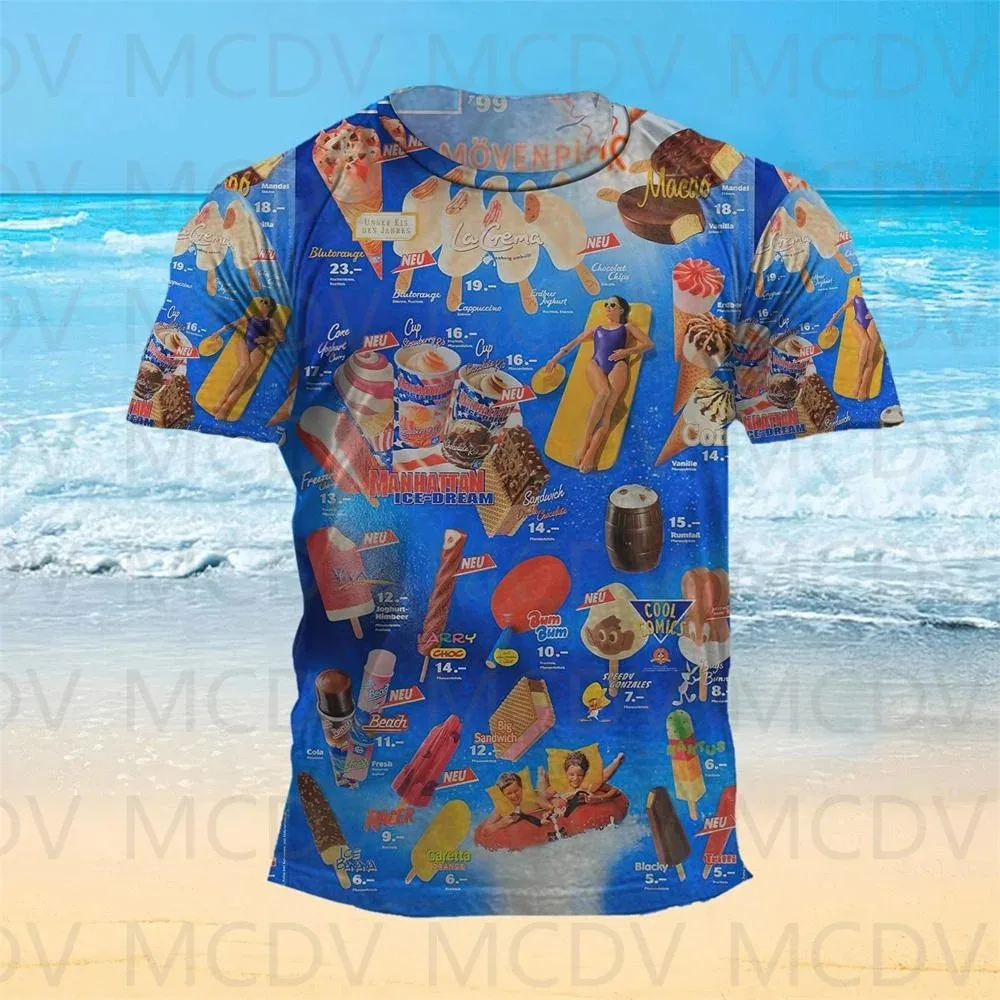 

2024 Men's Summer Shorts Sleeve Shirts Ice Shirt 3d Printed Men's T-Shirt