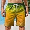 Gradient Graphic Beach Shorts For Men Colorful 3D Printed Board Shorts Summer Casual Vacation Short Pants Loose Surf Swim Trunks 4