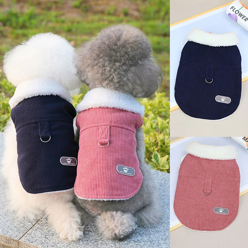 

Pet Fashion Vest Autumn Winter Medium Small Dog Clothes Warm Wool Cute Harness Sweet Coat Kitten Puppy Jacket Yorkshire Poodle