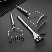 Stainless Steel Potato Masher Manual Fruit Vegetable Pressure Mud Machine Kitchen Children Food Crusher Complementary Gadget