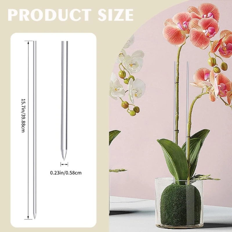 

67JE 16/30Pcs 15.6 Inch Acrylic Clear Stakes,Reusable Plant Garden Sticks Indoor Potted Plant Support Stakes