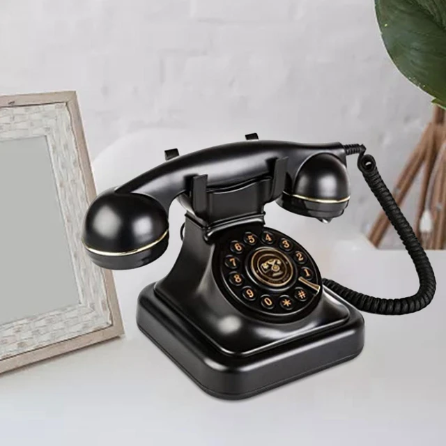 Teléfono Fijo Retro, teléfono decorativo Vintage antiguo, botón grande con  cable, teléfono fijo para el hogar, Hotel, oficina de negocios - AliExpress