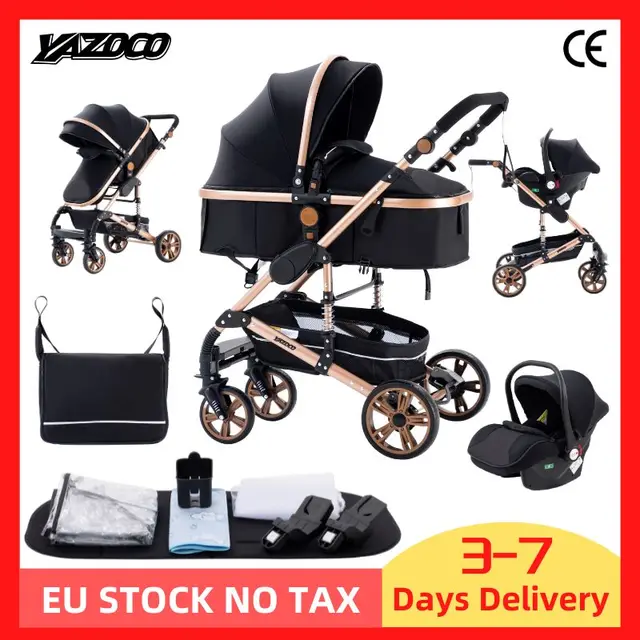 Poussette bébé 3 en 1, poussette à quatre roues, voiture bébé 2 en 1, poussettes légères, poussettes multifonctions, landau, poussette 1