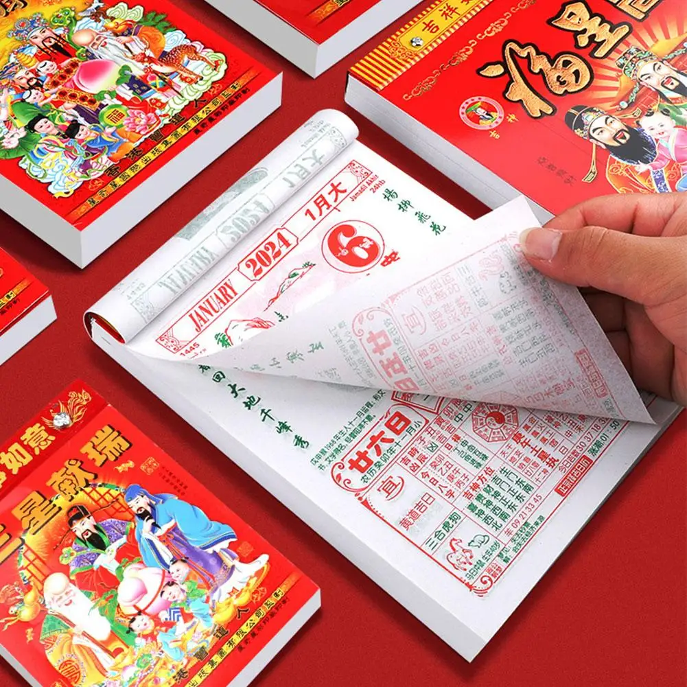 

2024 Year Of The Dragon Wall Calendar Vintage Hand-teared Calendar Calendar Chinese Chinese New Year Decoration Lunar U5k6