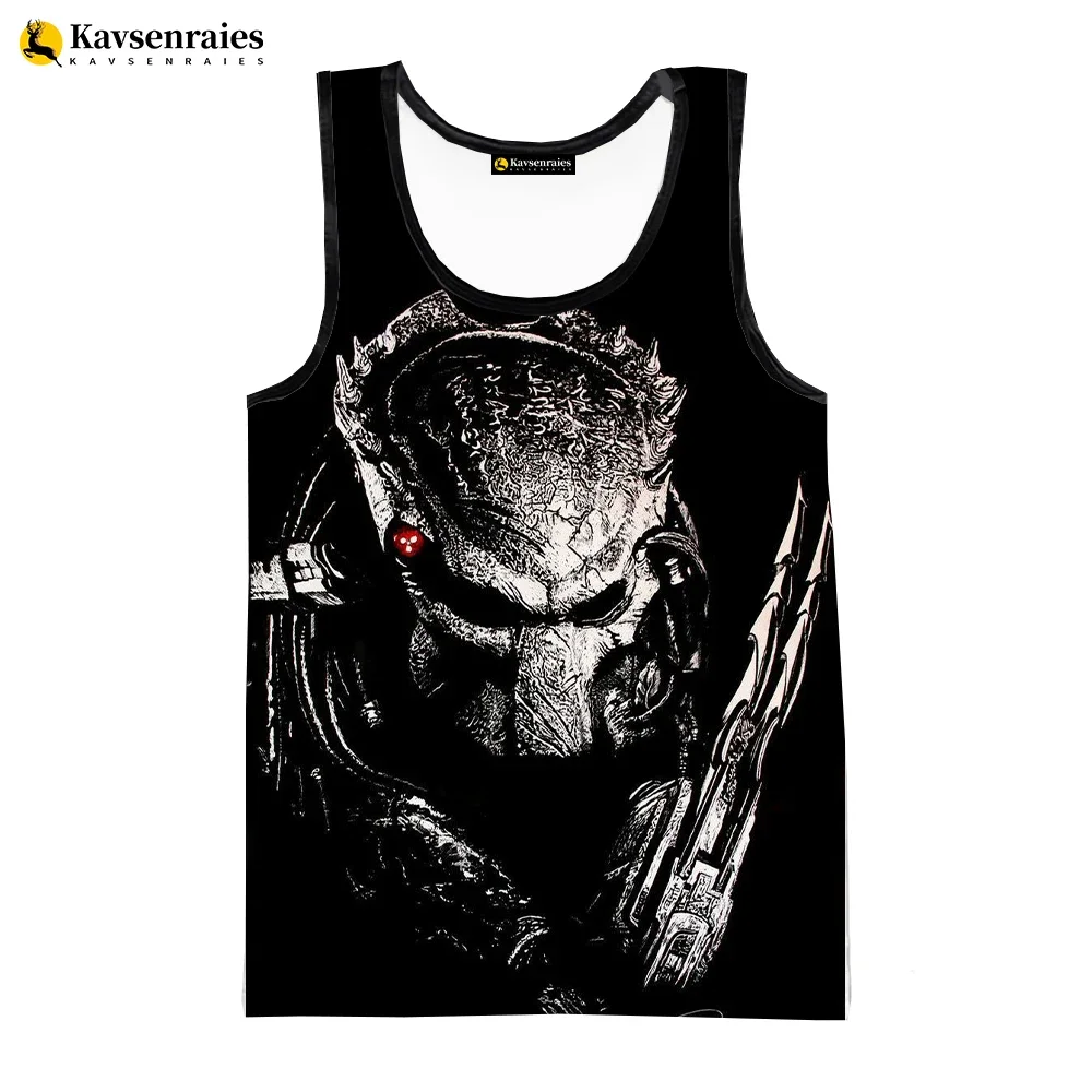 Women's Maternity Wear New Alien 3D Printed Vest Men's Summer Street Wear Oversized T-shirt Sleeveless Round Neck Vest