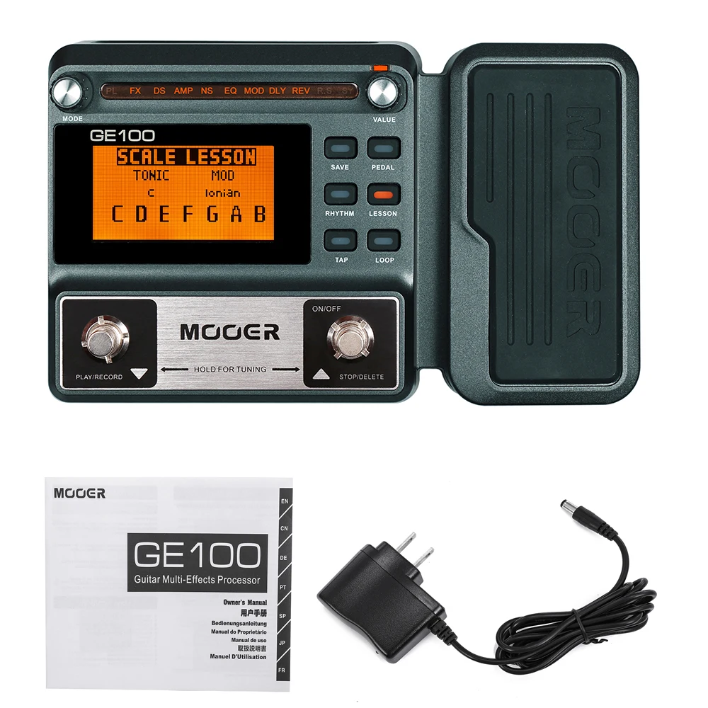 

MOOER GE100 Guitar Effect Pedal Multi-effects Processor Pedal 8 Effect Modules 40 Drum Rhythms With Loop Recording Max Time 180s