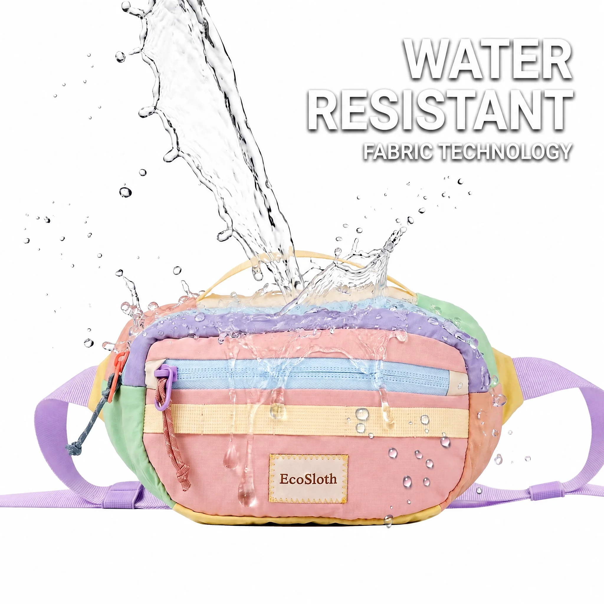 EcoSloth Waist Pack Belt Bag With Multi-pocket & Water-Resistant Nylon Rider Sports Camping Chest Hip Running Belt Shoulder Bags 6