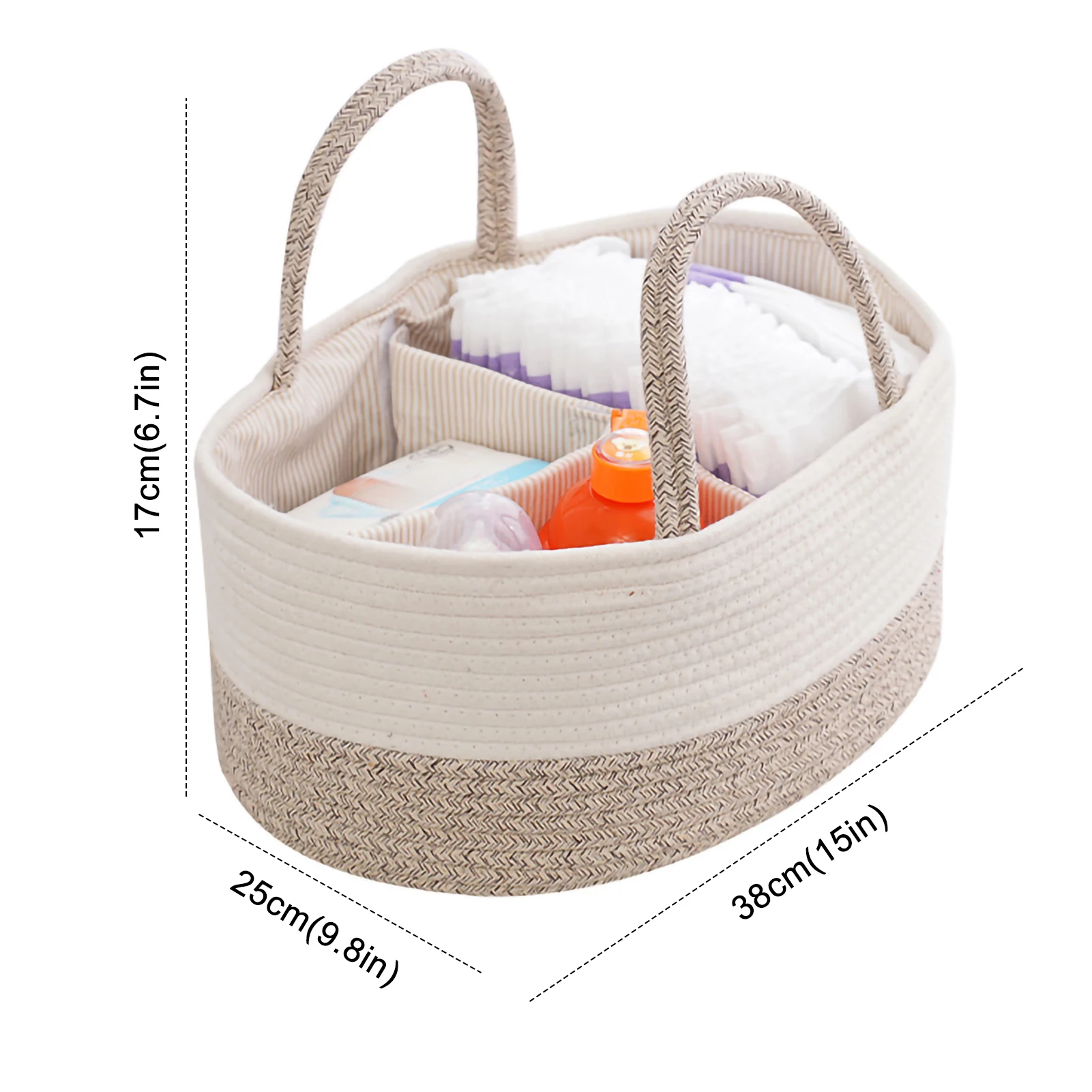 

Multifunctional Travel Out Portable Compartment Mommy Bag Cotton Rope Diaper Bag Diaper Storage Bag Baby Diaper Storage Basket