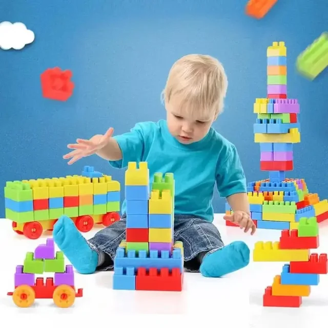 130 Pieces Of Large Particle Building Block Assembled For Early Childhood Education Toy And Children's Puzzle Toy Christmas Gift 3