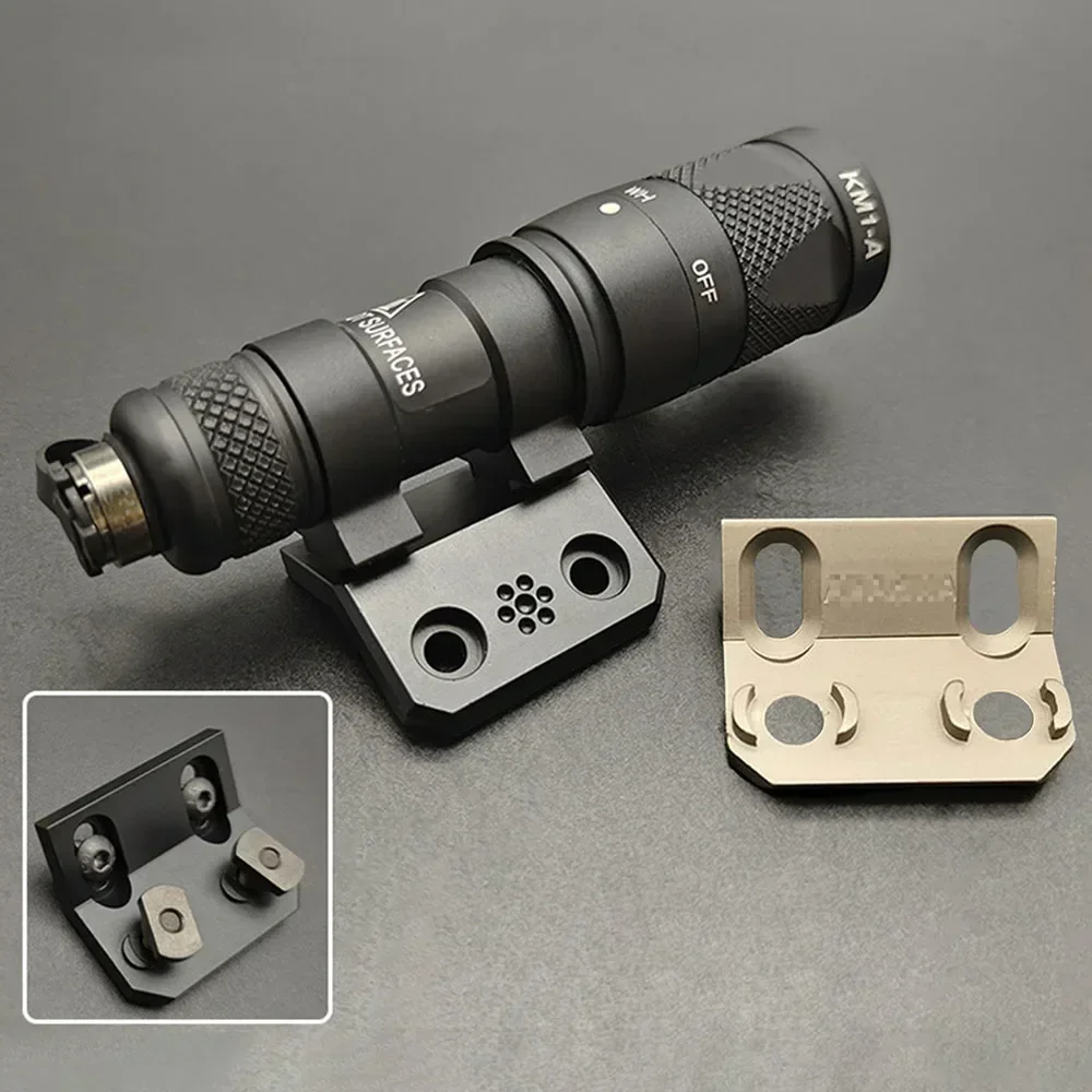Tactical M300/M600 Flashlight LED Light Side Replacement Mounting Base Hunting MLOK Guide Rail Metal Base Mlok Flashlight Base 3